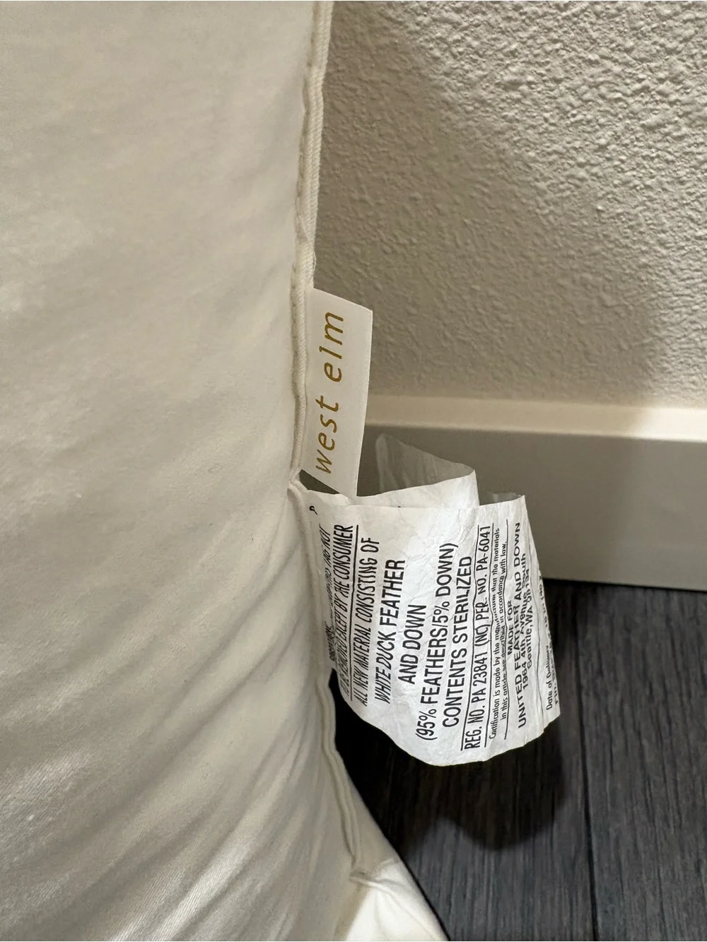 West Elm White Square 16”x16” Pillow Insert